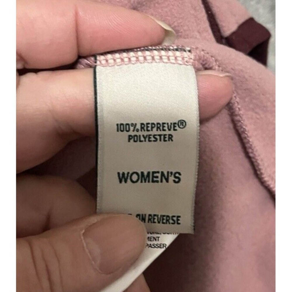 LL Bean Womens Full Zip Fleece Jacket M Pink Burgundy Trim 518458 Repreve F23 - Picture 6 of 8